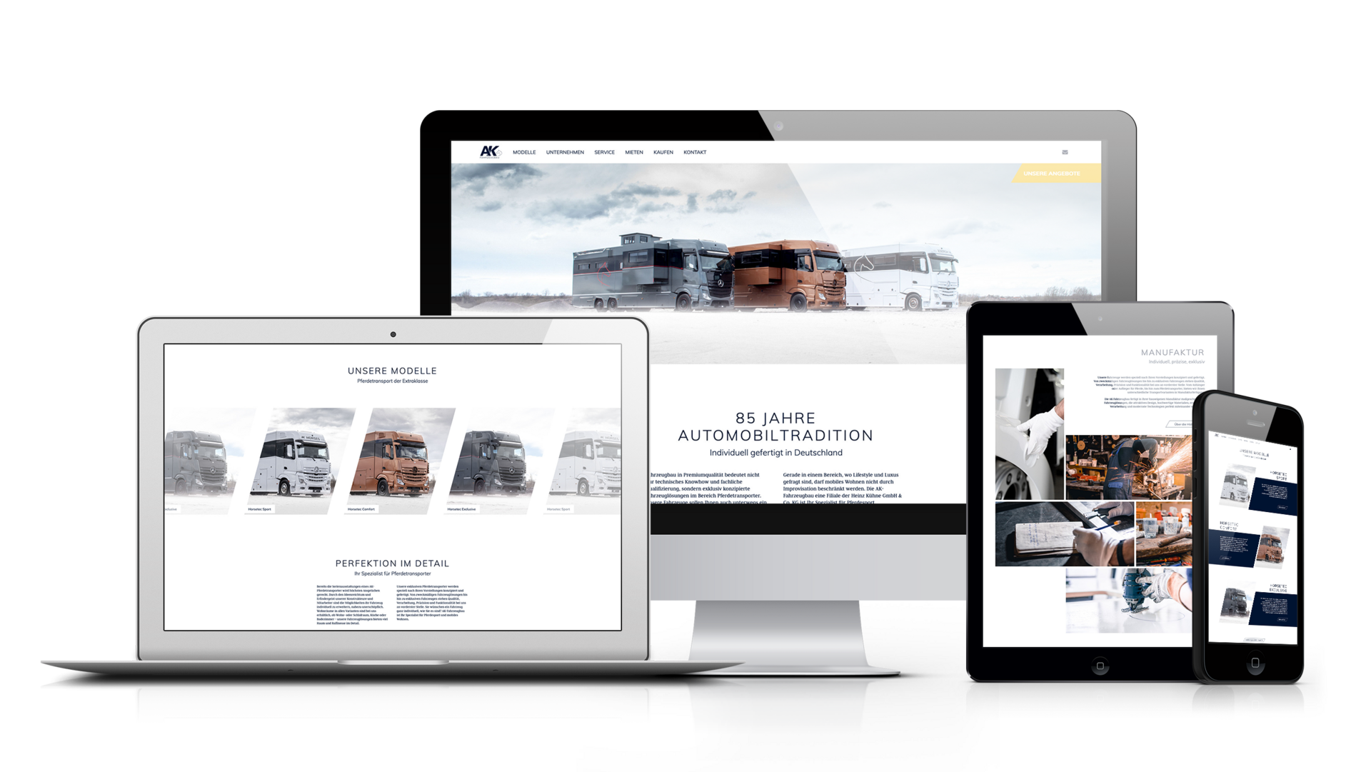 Ak-Fahrzeugbau Designkonzeption Bildwelt Webseite