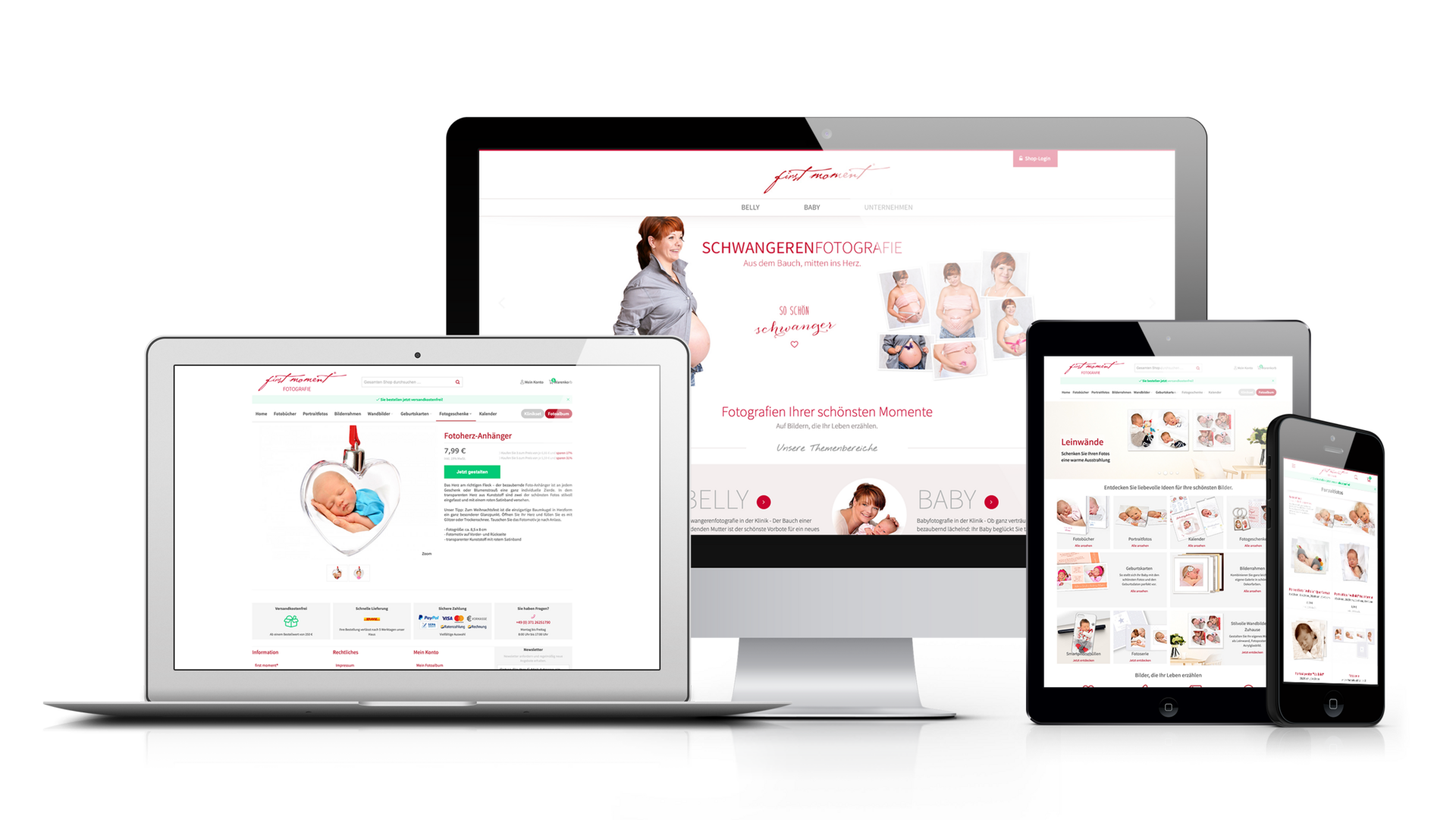 firstmoment Mockup Website Weiterentwicklung Onlineshop E-Commerceagentur