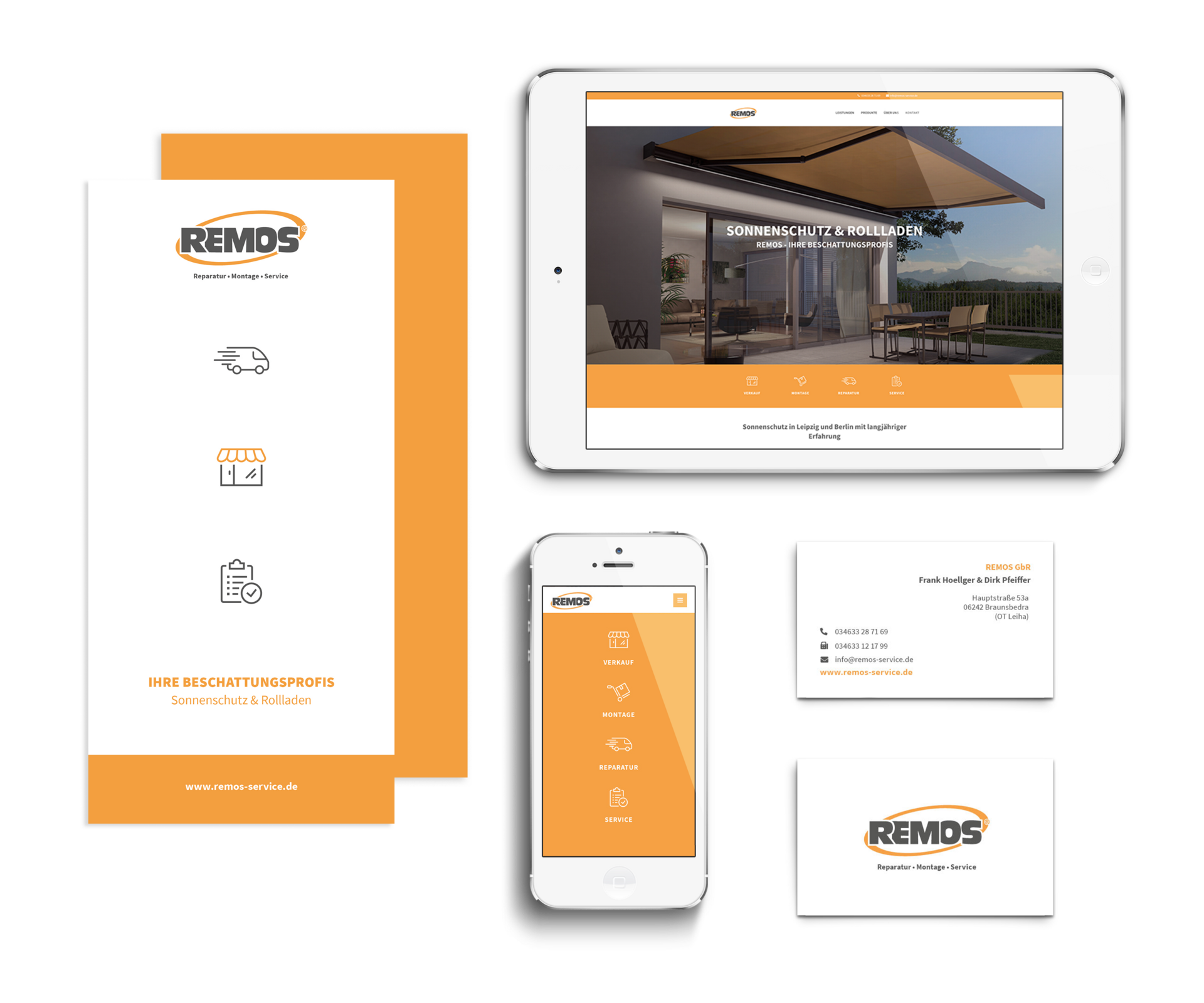 Remos Service Mockup Webdesign Farbkonzept Webseite Webagentur