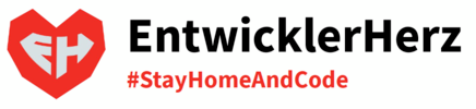 Entwicklerherz Logo zu Stayhomeandcode