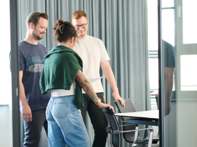 Sophie, Eddi und Florian im Projekt-Meeting