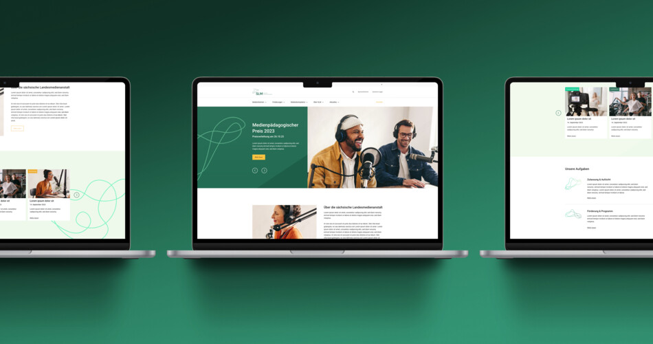 Sächsische Landesmedienanstalt Webseiten Mockup