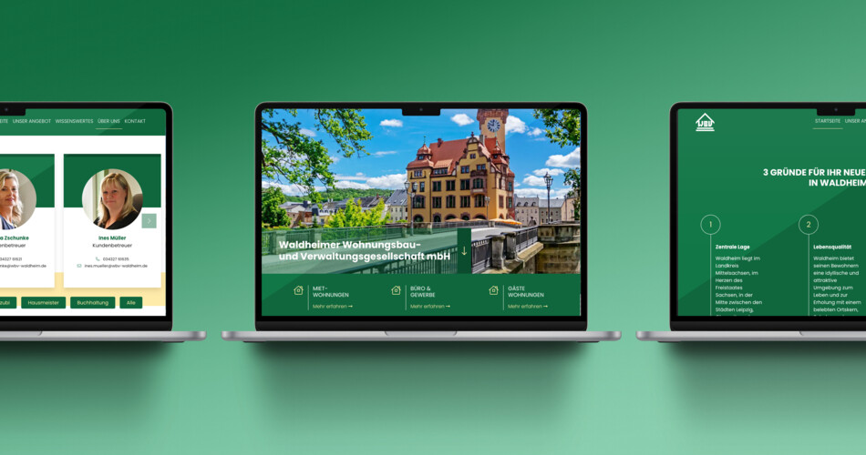 Waldheimer Wohnungsbau- und Verwaltungs­gesellschaft mbH Website Mockup