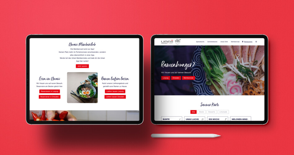 umaii Restaurant Website Mockup